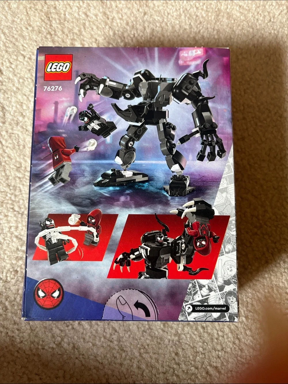 Marvel Black and White Venom Mech with Red Miles Morales Figure